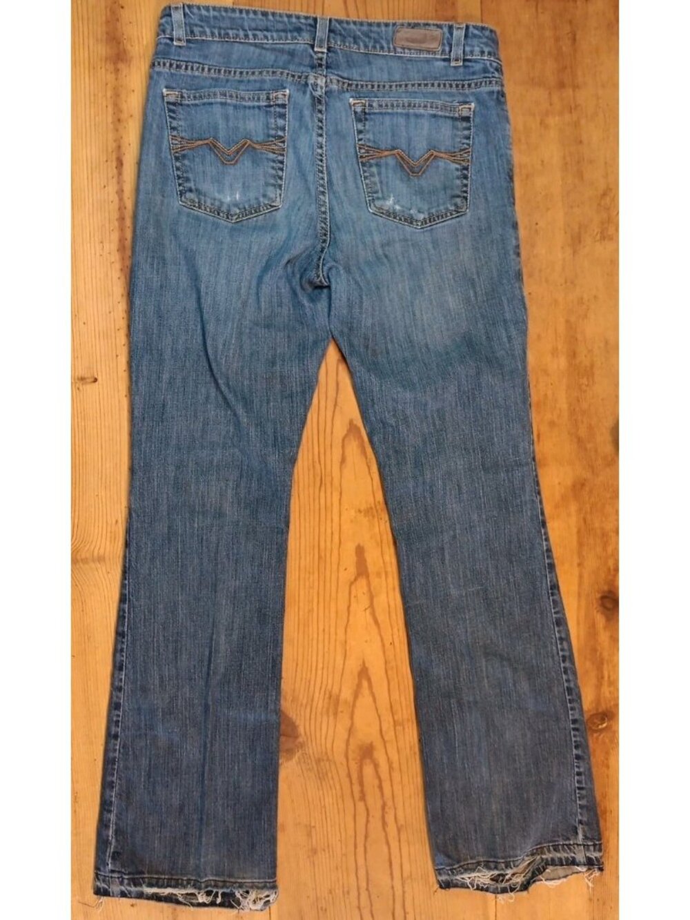 Harley Davidson Jeans Women 8 Regular Bootcut Embroidered Pocket Distressed Read